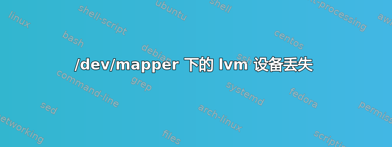 /dev/mapper 下的 lvm 设备丢失