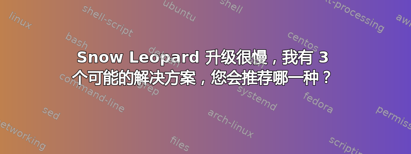 Snow Leopard 升级很慢，我有 3 个可能的解决方案，您会推荐哪一种？