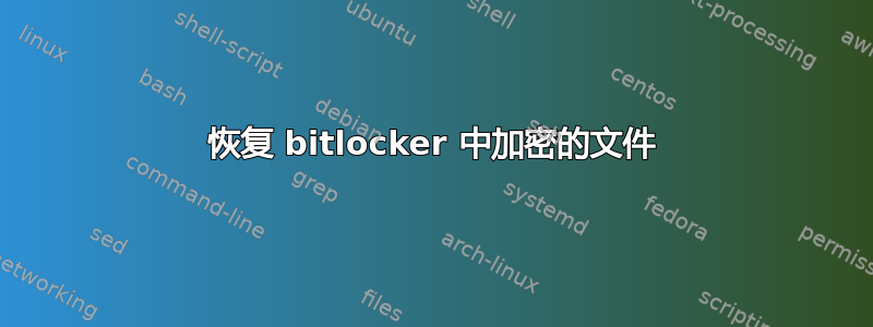 恢复 bitlocker 中加密的文件