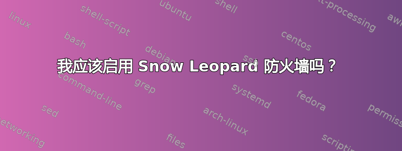 我应该启用 Snow Leopard 防火墙吗？