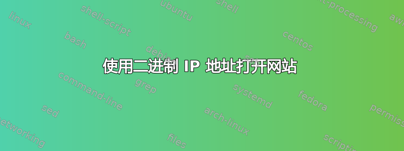 使用二进制 IP 地址打开网站