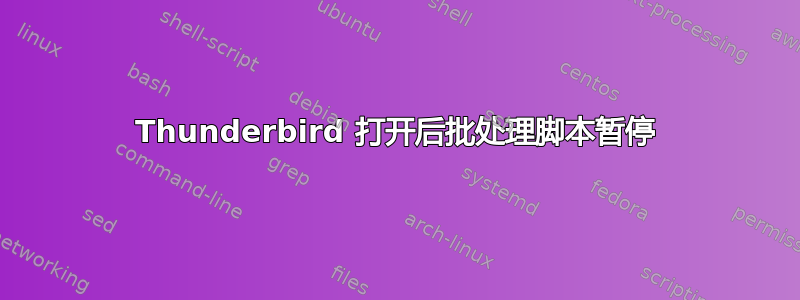 Thunderbird 打开后批处理脚本暂停