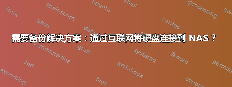 需要备份解决方案：通过互联网将硬盘连接到 NAS？