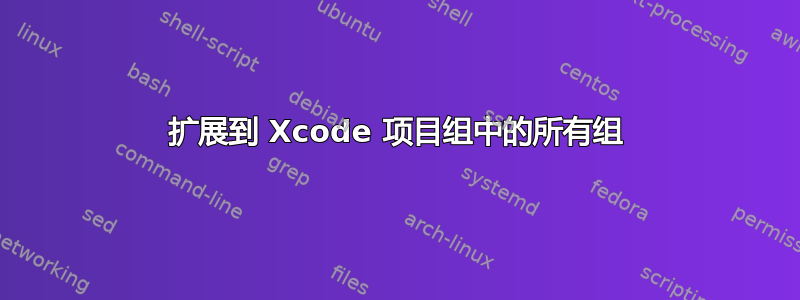 扩展到 Xcode 项目组中的所有组