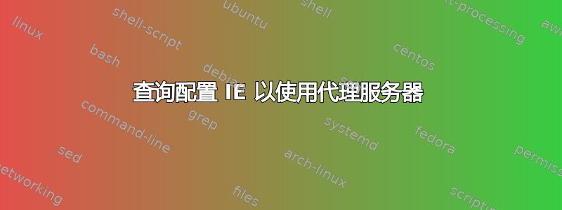 查询配置 IE 以使用代理服务器