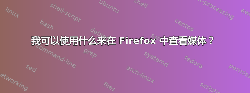 我可以使用什么来在 Firefox 中查看媒体？