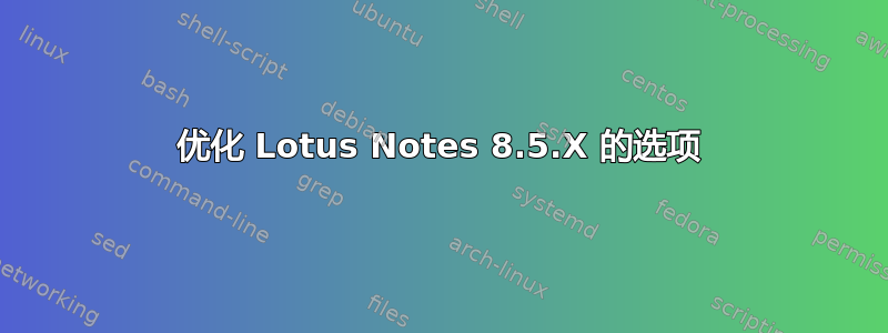 优化 Lotus Notes 8.5.X 的选项