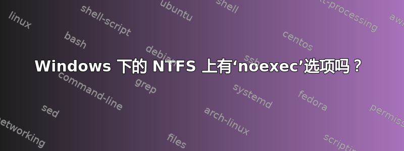 Windows 下的 NTFS 上有‘noexec’选项吗？