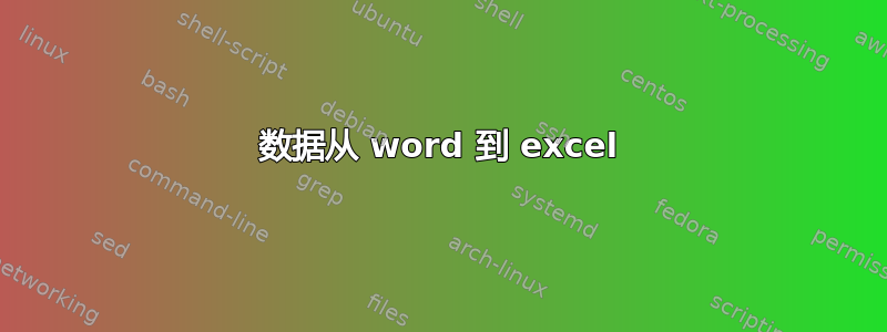 数据从 word 到 excel