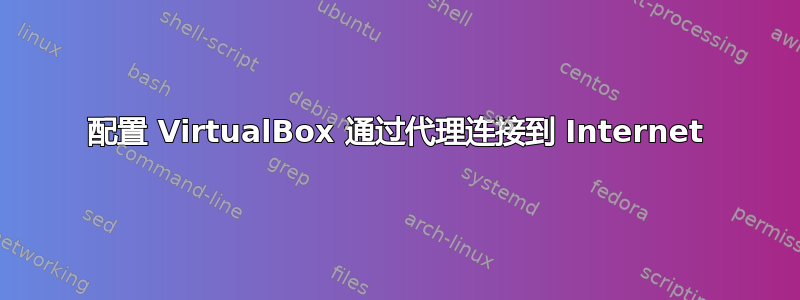 配置 VirtualBox 通过代理连接到 Internet