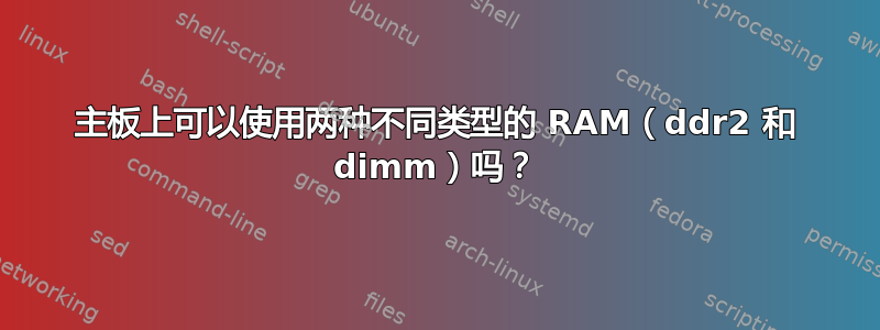 主板上可以使用两种不同类型的 RAM（ddr2 和 dimm）吗？