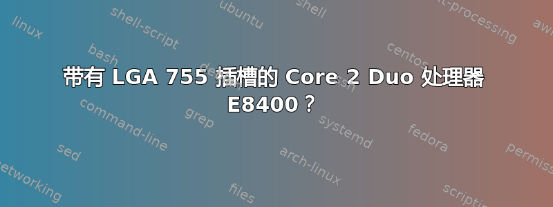 带有 LGA 755 插槽的 Core 2 Duo 处理器 E8400？