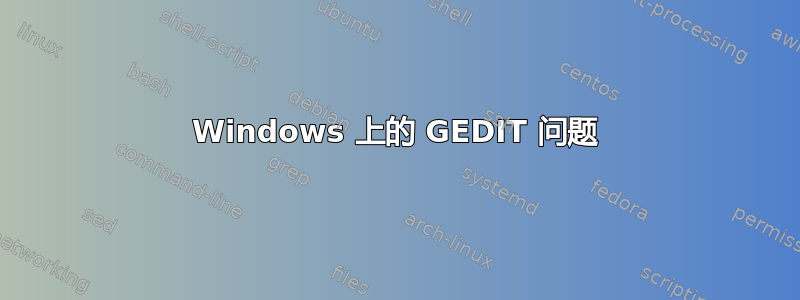 Windows 上的 GEDIT 问题