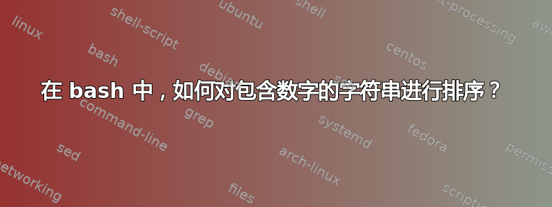 在 bash 中，如何对包含数字的字符串进行排序？