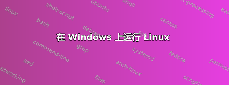 在 Windows 上运行 Linux