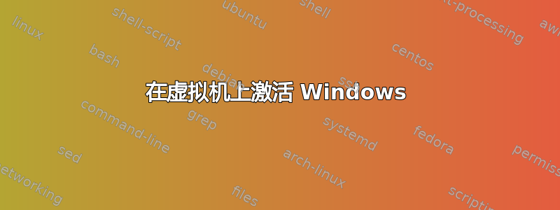 在虚拟机上激活 Windows