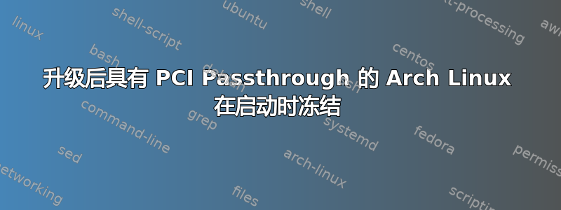 升级后具有 PCI Passthrough 的 Arch Linux 在启动时冻结