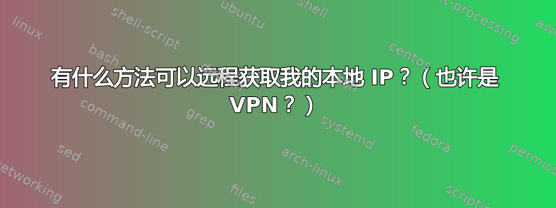 有什么方法可以远程获取我的本地 IP？（也许是 VPN？）