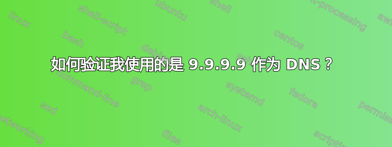 如何验证我使用的是 9.9.9.9 作为 DNS？