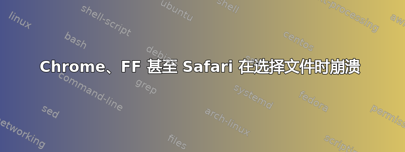 Chrome、FF 甚至 Safari 在选择文件时崩溃