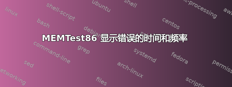 MEMTest86 显示错误的时间和频率