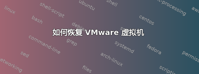 如何恢复 VMware 虚拟机