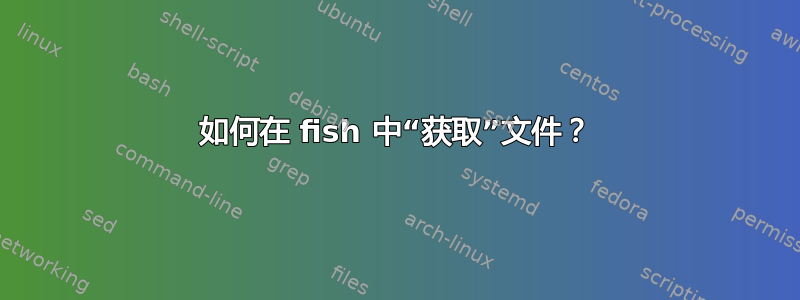 如何在 fish 中“获取”文件？