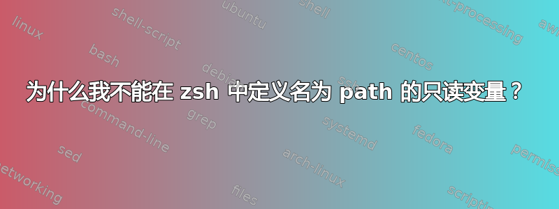 为什么我不能在 zsh 中定义名为 path 的只读变量？