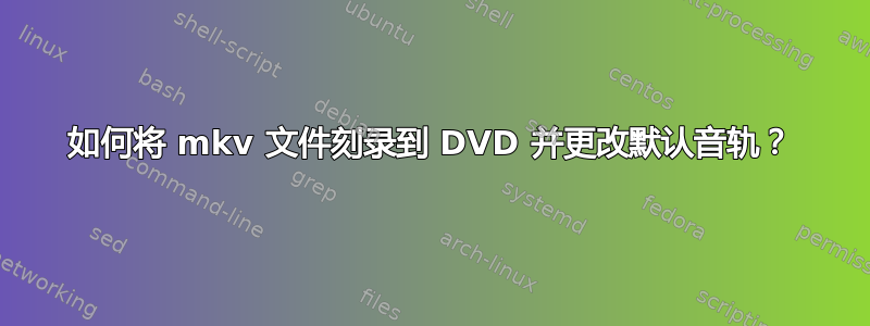 如何将 mkv 文件刻录到 DVD 并更改默认音轨？