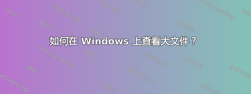 如何在 Windows 上查看大文件？