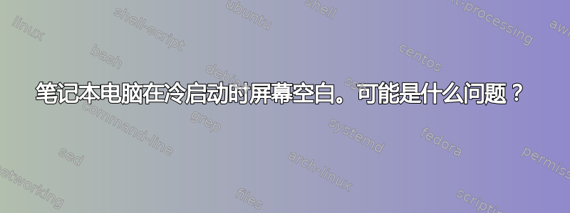 笔记本电脑在冷启动时屏幕空白。可能是什么问题？