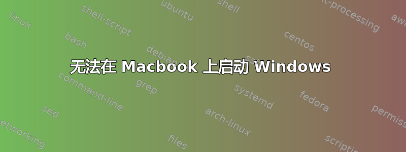 无法在 Macbook 上启动 Windows