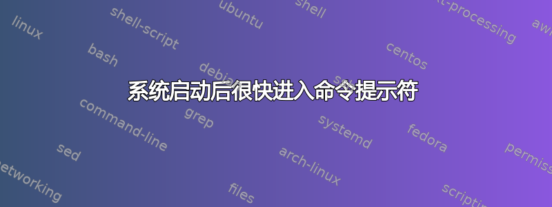 系统启动后很快进入命令提示符