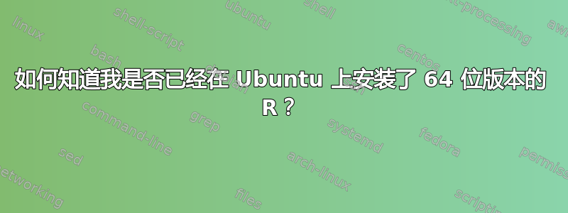 如何知道我是否已经在 Ubuntu 上安装了 64 位版本的 R？