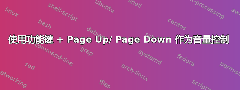 使用功能键 + Page Up/ Page Down 作为音量控制