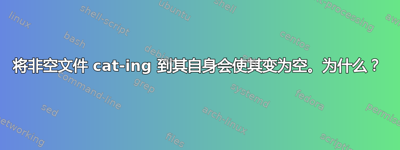 将非空文件 cat-ing 到其自身会使其变为空。为什么？