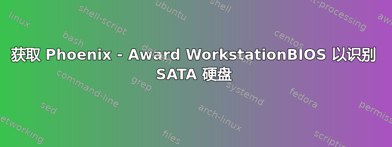 获取 Phoenix - Award WorkstationBIOS 以识别 SATA 硬盘