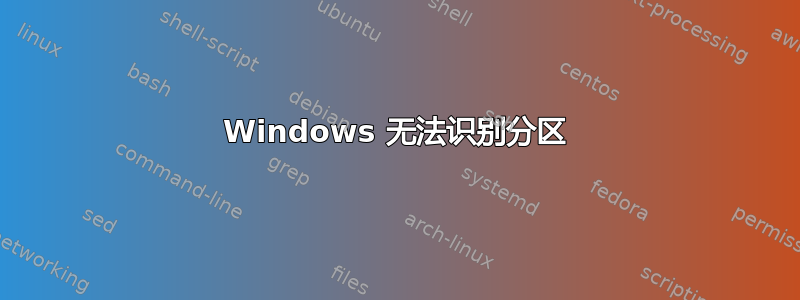 Windows 无法识别分区