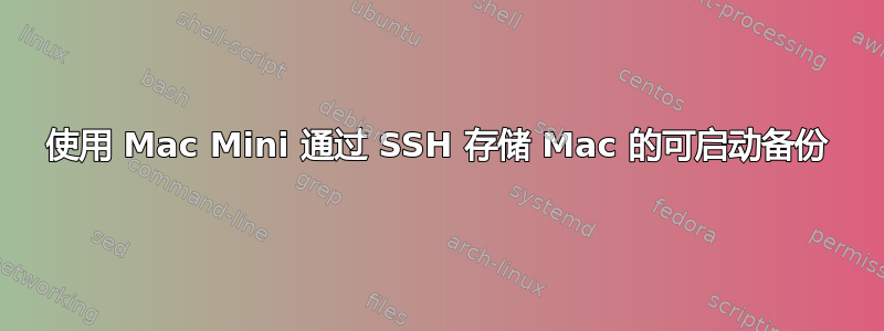 使用 Mac Mini 通过 SSH 存储 Mac 的可启动备份