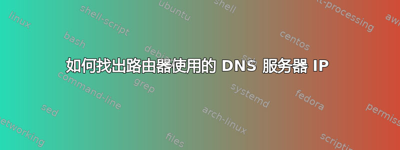 如何找出路由器使用的 DNS 服务器 IP