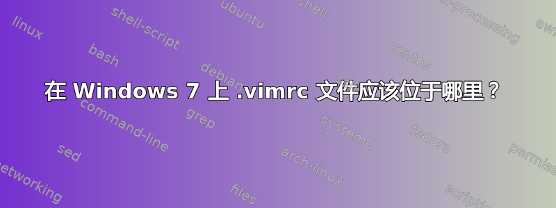 在 Windows 7 上 .vimrc 文件应该位于哪里？