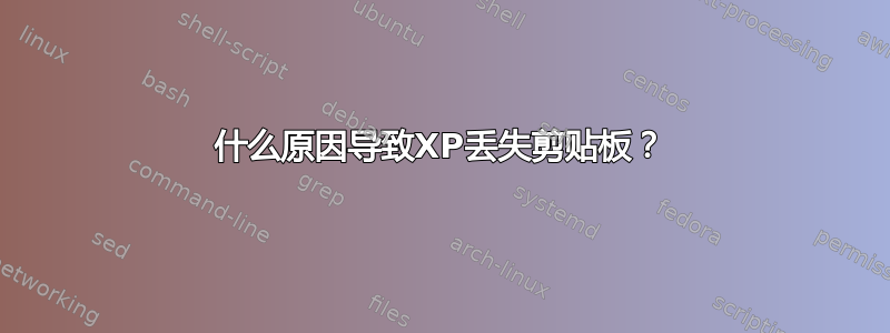 什么原因导致XP丢失剪贴板？