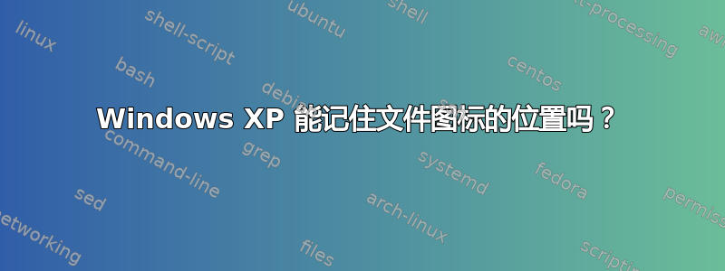 Windows XP 能记住文件图标的位置吗？