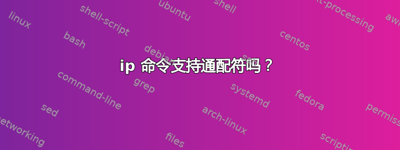 ip 命令支持通配符吗？