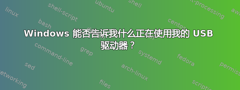 Windows 能否告诉我什么正在使用我的 USB 驱动器？