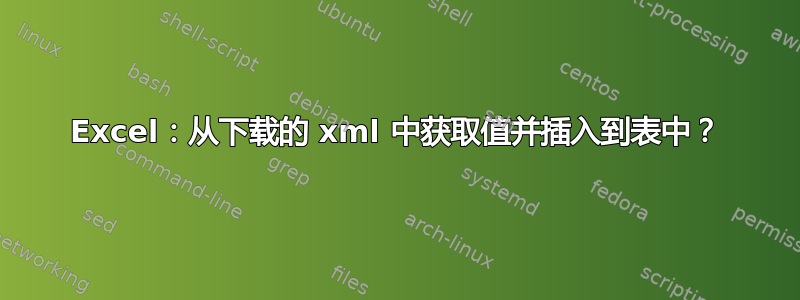 Excel：从下载的 xml 中获取值并插入到表中？