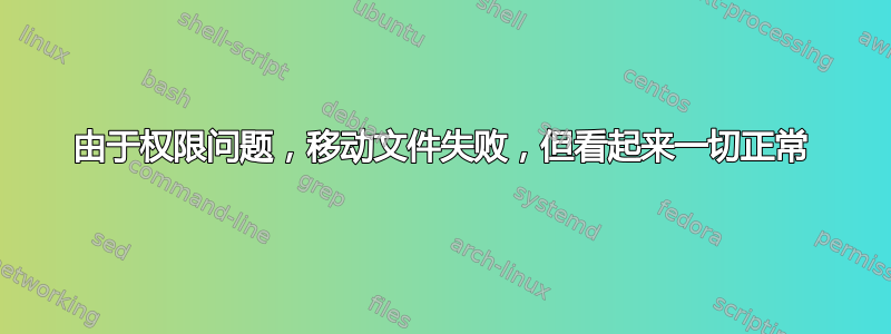 由于权限问题，移动文件失败，但看起来一切正常