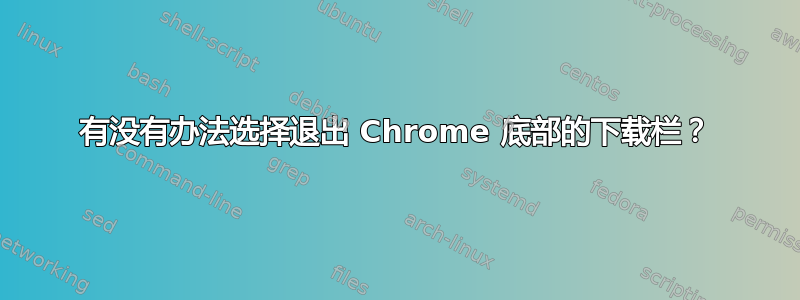 有没有办法选择退出 Chrome 底部的下载栏？