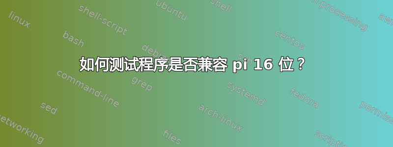 如何测试程序是否兼容 pi 16 位？