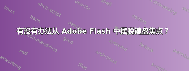 有没有办法从 Adob​​e Flash 中摆脱键盘焦点？